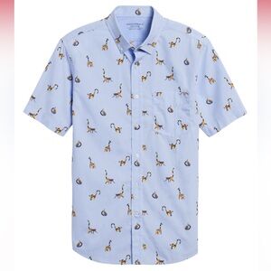 NWT Banana Republic SLIM-FIT LUXE POPLIN Short Sleeve Shirt Size M